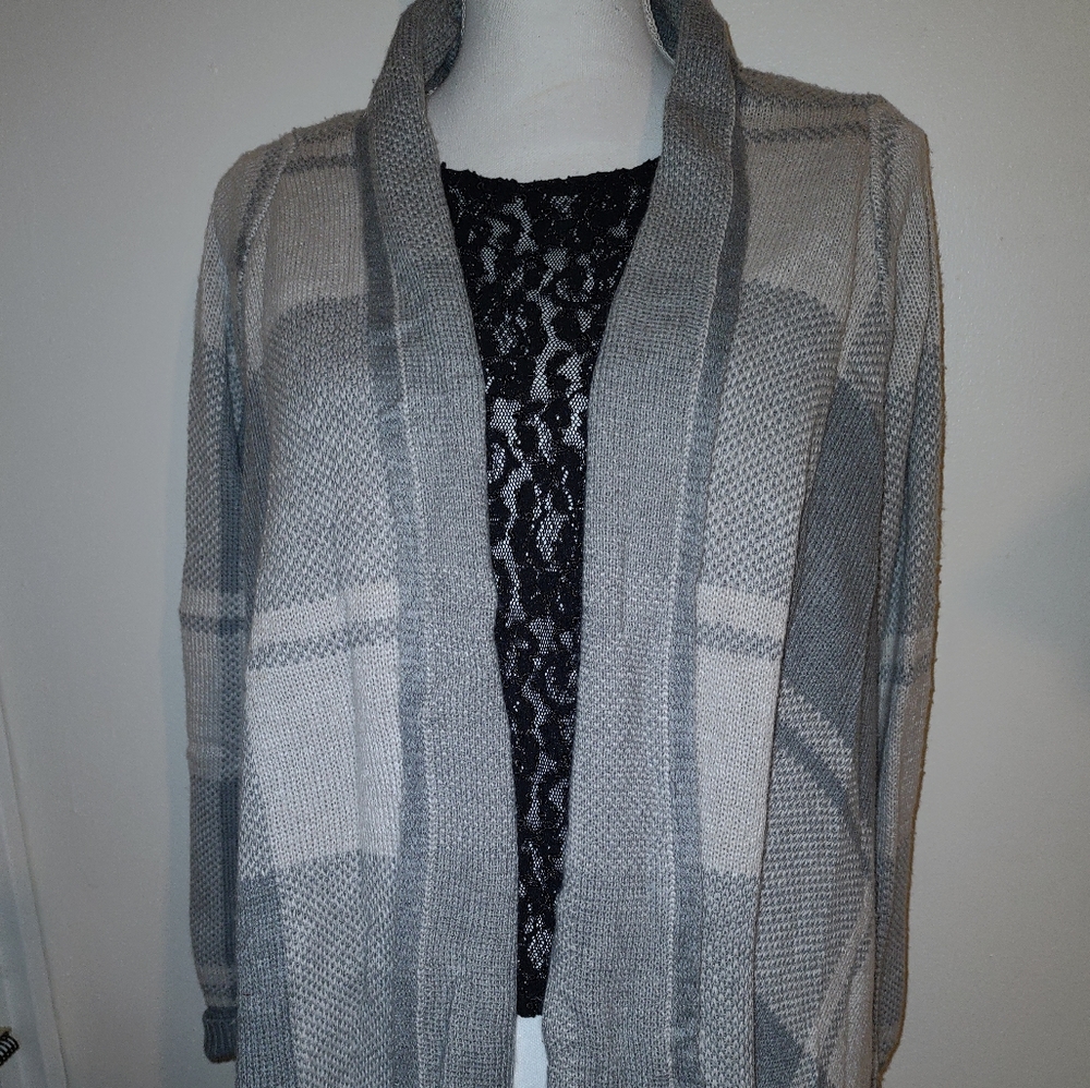Gray Check Sweater